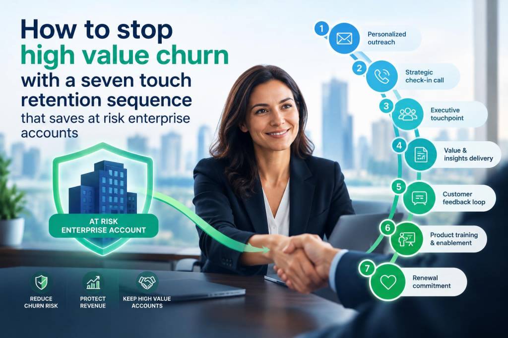 How to stop high-value churn with a seven-touch retention sequence that saves at-risk enterprise accounts