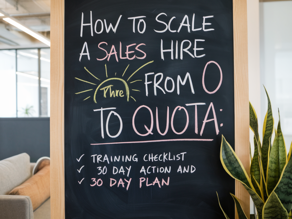How to scale a sales hire from 0 to quota: a training checklist and 30-day action plan